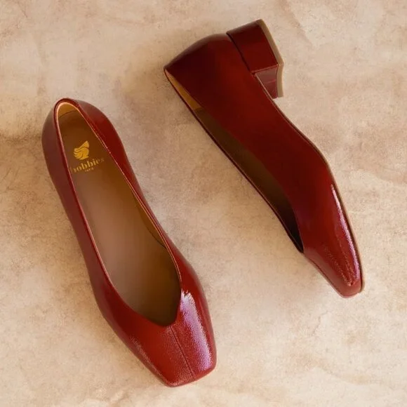 Bobbies Paris Size 40 (9us) Zélie low heel pumps in Cherry Gloss - NEW IN BOX - Picture 1 of 7